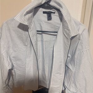 Forever 21 Light Blue Striped Jacket